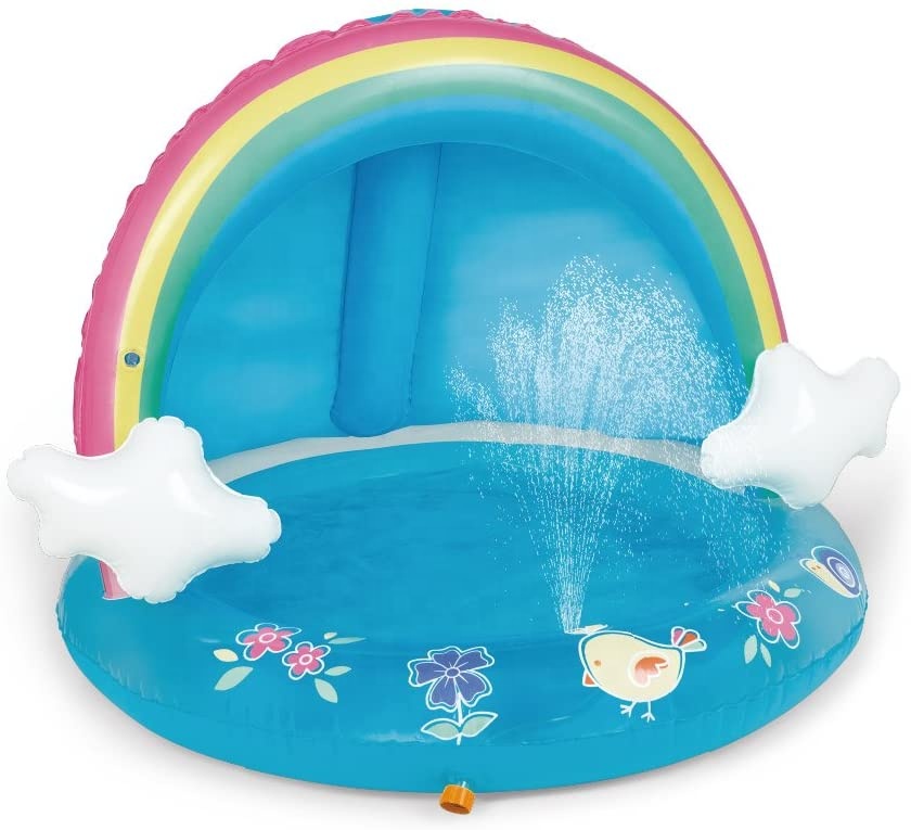 Inflatable Baby Pool Rainbow Baby Toddlers Splash Pool