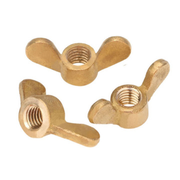 Brass Butterfly M8 Wing Nuts with Nylon Fasteners - Sizes M6, M8, M10, M12, M20 - Rounded Wings
