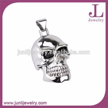 Shiny Men's Stainless Steel Pendant Necklace Silver CZ Eyes Skull Pendant