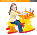 Горячие Продажа пластиковых 2 в 1 детские мультики исследование стол и стул