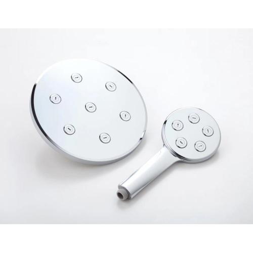 Double Blister Packed 20cm 8inch ABS Plastic Top Rain Shower Head with Shower Arm Brass Swivel Ball