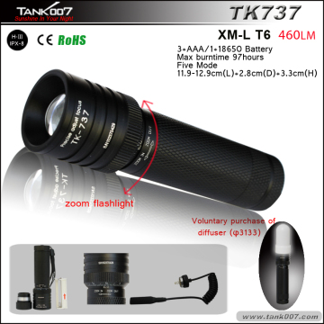 Bright Light Torch with Zoom 460 Lumen Tk737 T6