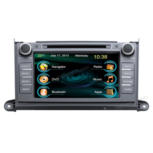 8 Inch TFT LCD Touch Screen Car DVD GPS Navigation System for Toyota Sienna with Bluetooth+Radio+iPod+Video