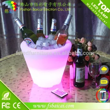 Factory Plastic Party Events Club Bar Used Illuminated LED Ice Bucket