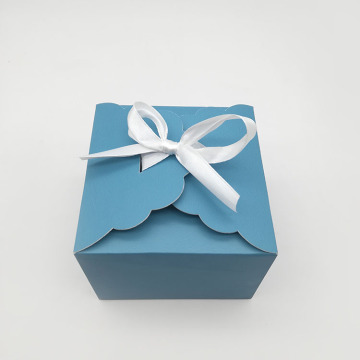 Folding Scalloped Edge Gift Box with Ribbon