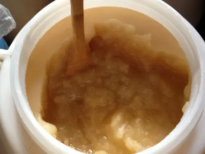 cream white granulated bee honey