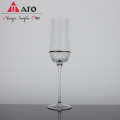 Crystal Gold Belt Striped glass wine Goblet set