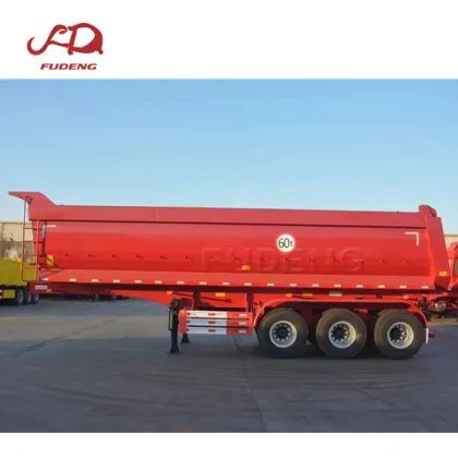 U Haul Car Trailers / Tri-Axles End Dump Tipping Semi Truck Trailer for Construction Material