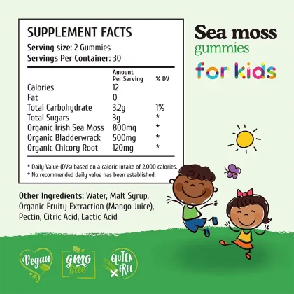 Natural Sea Moss Gummies for Kids' Immune Health