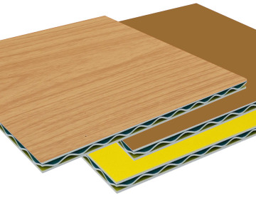 PVDF salutan kayu aluminium panel bulat beralun