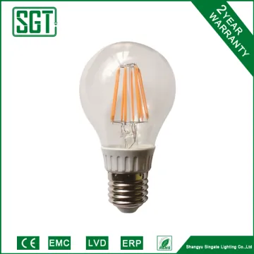 Thermally conductive plastic and Aluminium a60 e27 filament led bulb IC type