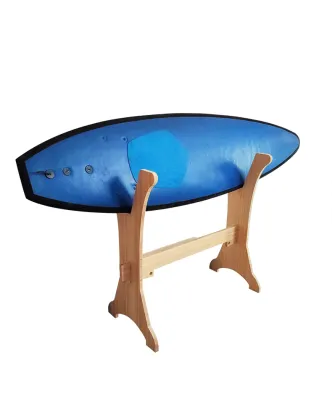 Surfboard Stand Rack: Bamboo Wooden Wall Mount for Surfboards