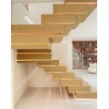 MS2025 سلم أنيق مع درج خشبي مكدس