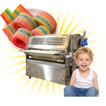 Kids Formula Liquorice Candy Coated Sour Belt Chew Candy Mix Production Line