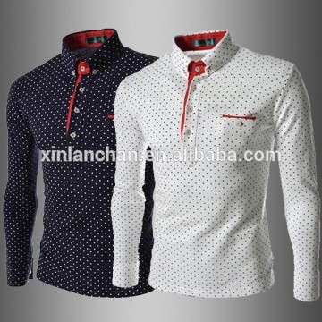 long sleeve polo shirt / mens polo shirts / color combination collar design polo shirts