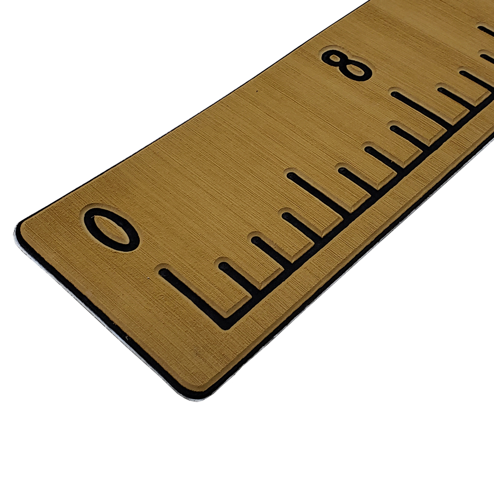 Light Teak over Black Boat Fishing Measurement Pad