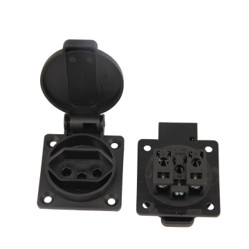 Wall Panel Mounted Pure Copper Schuko Industrial Socket Outlet for Brazil