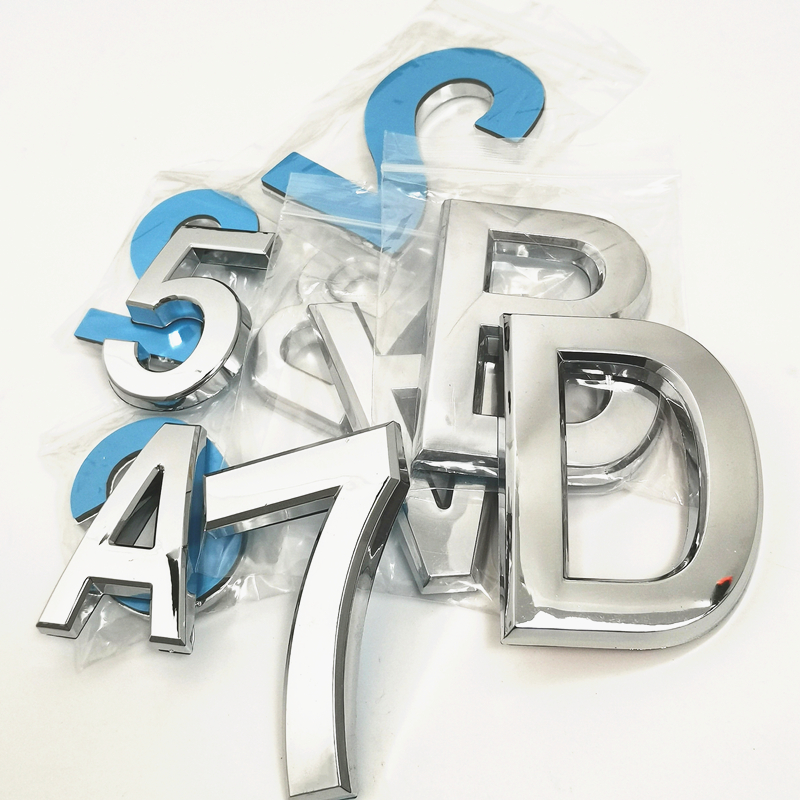 5cm/7cm 0123456789ABC-Z Modern Silver Color Plaque Number House Letter Hotel Door Address Digits Sticker Plate Sign ABS plastic