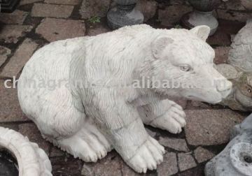 animal carving, stone bear sculpture