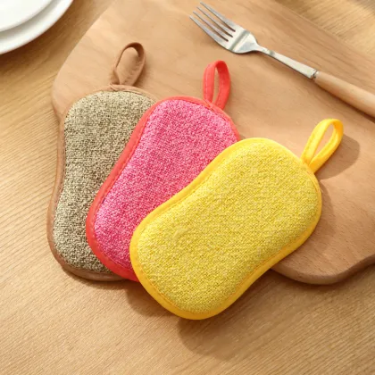 BearFamily microfiber sponge dish clean microfiber scrubber