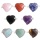 Gemstone 25mm Faceted Heart Connector for Jewelry Making Stone Links with Double Loops