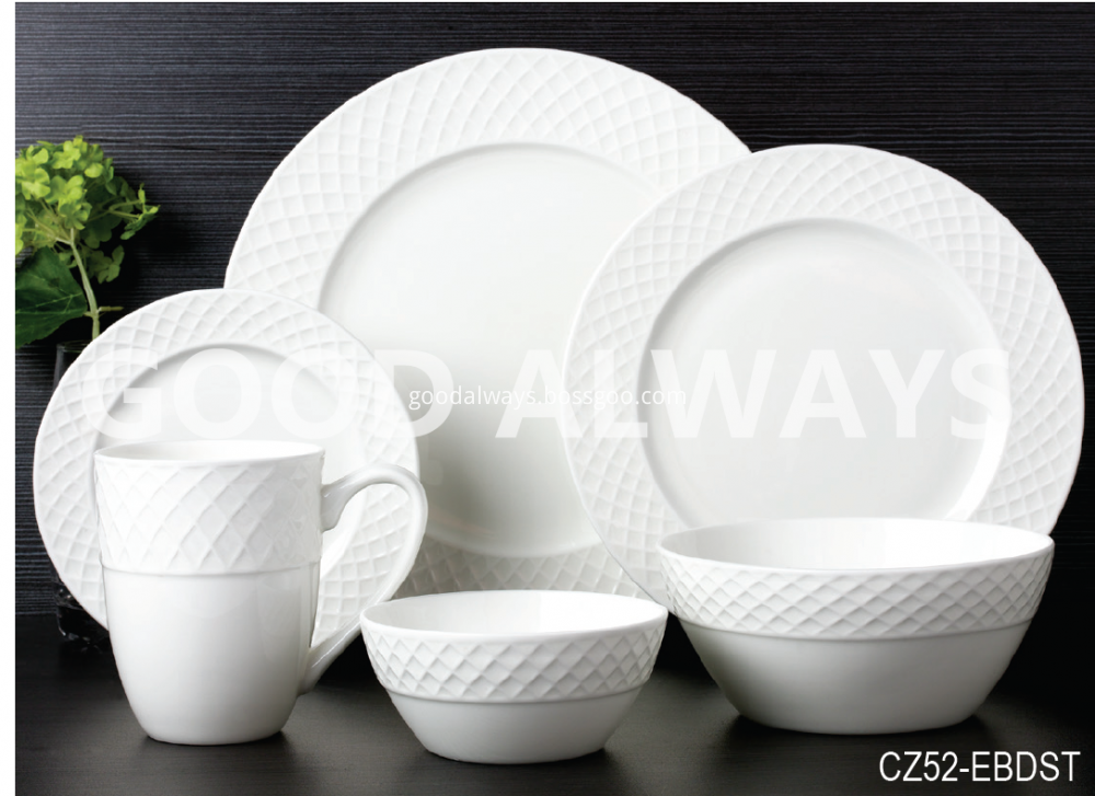 Fine Bone China Embossed Tableware 3