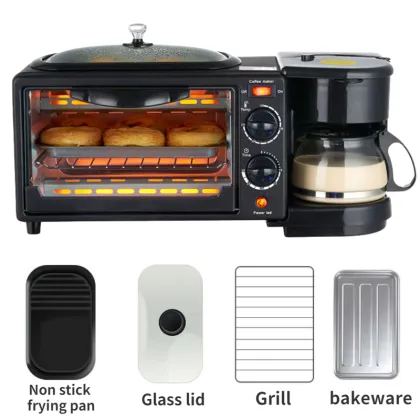 3In1 Breakfast Maker Machine: Multifunctional Coffee Maker for Small Kitchens