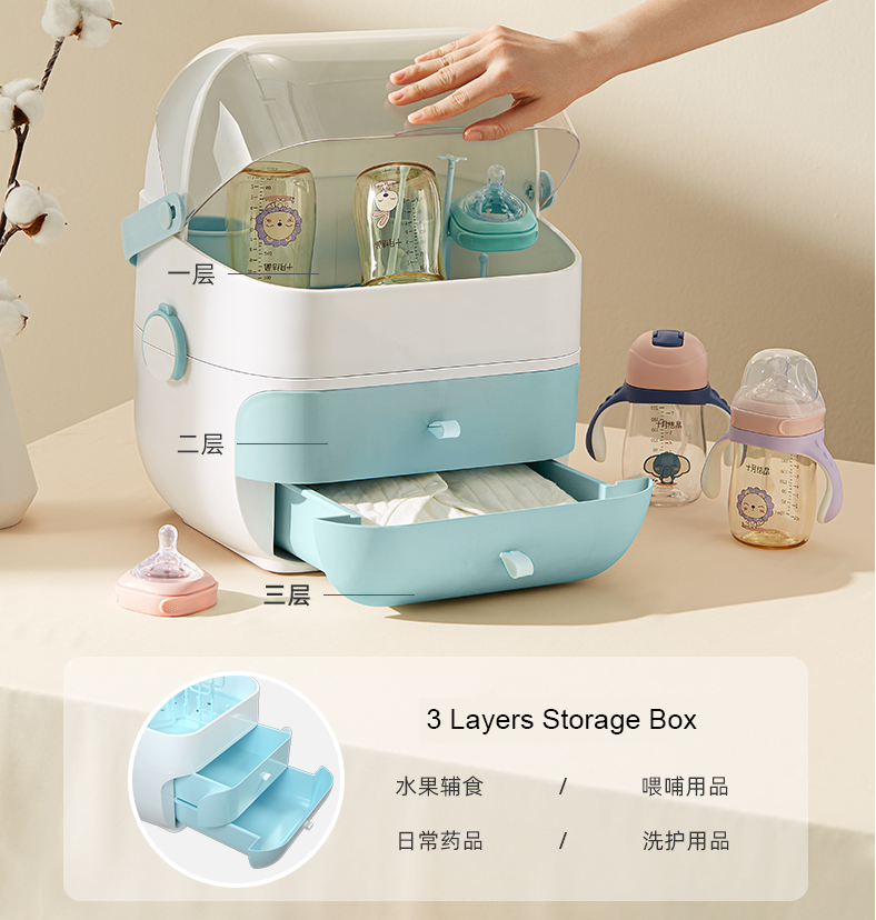 Milk Bottle Storage Box with Layer Plastic Organizer