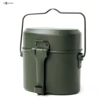 Customized Outdoor Camping Light Weight Mess Kit Aluminum Mess Tins Canteen