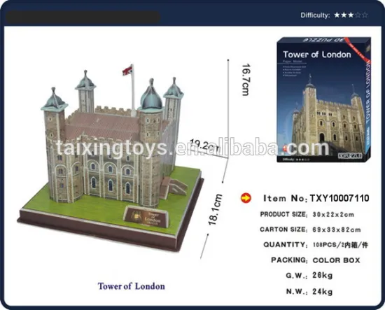 Educational 3D London Tower Building Blocks Kids DIY Cheap Toys