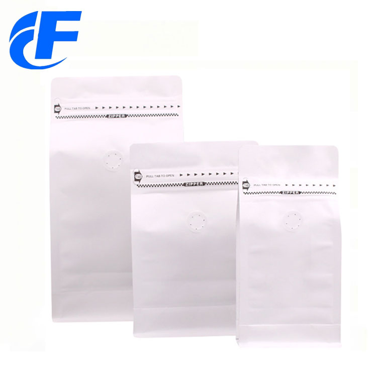 High quality white kraft paper coffee packaging bag