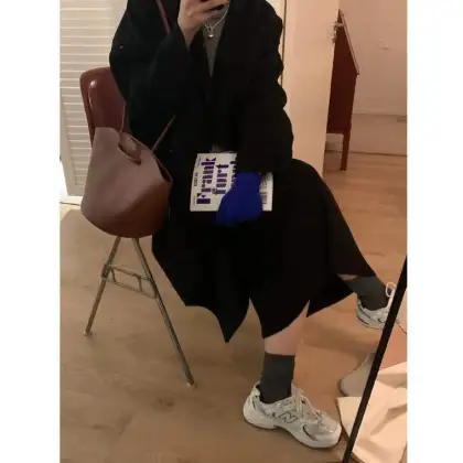 Wholesale Fall Winter Elegant Casual Brown Woolen Coat