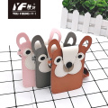 Porta-cartões de PU com padrão de urso bonito personalizado