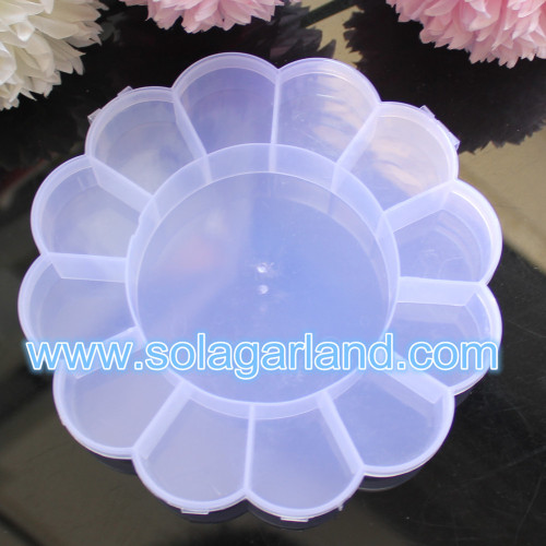 15,5 cm grande boîte de rangement de fleurs rondes boîtes de contenants de bijoux en plastique organisateur à la maison