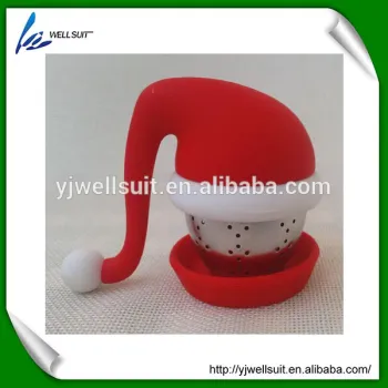Food Grade Safe The Christmas hat Shape Silicone rubber Tea Infuser Tea Strainer Ball infuser