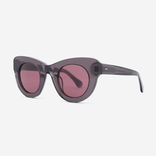 Round Cat Eye Acetate Female Sunglasses