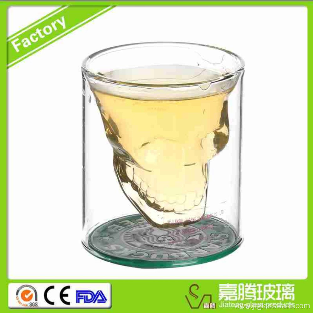 Hot sale skull shape glass cup