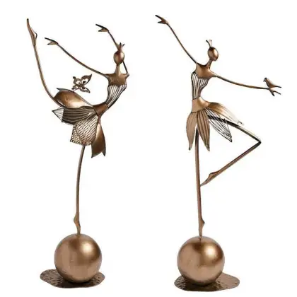 Modern Dancing Sculpture: Artistic Figurine Ornaments Capturing Graceful Dance Movements
