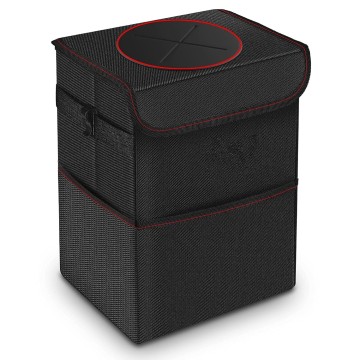 Dandelion Car Trash Can with Lid: Waterproof Car Garbage Bin with Storage Pockets