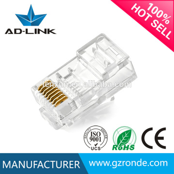 Cat5 cable connector RJ45 Plug Connector Gold Plated for patch cord