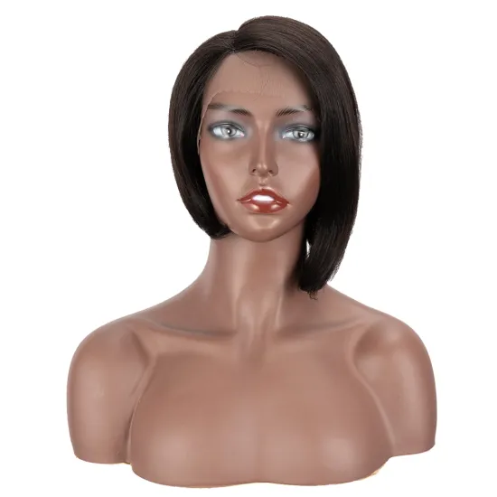 Rebecca fashion 9 inches Pixie Cut Natural Brazilian Remy Human hair Bob Lace Part Wig Lace Front Wigs Human Hair Wigs For Women