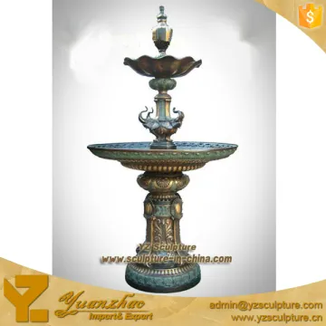 small casting brass 2 tiers water fountain statues for home decoration
