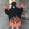 Women Sweater Long Sleeve Flame Bat Sleeve