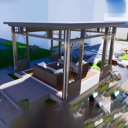 Modern High-End Aluminum Pavilion Awning with Remote Control