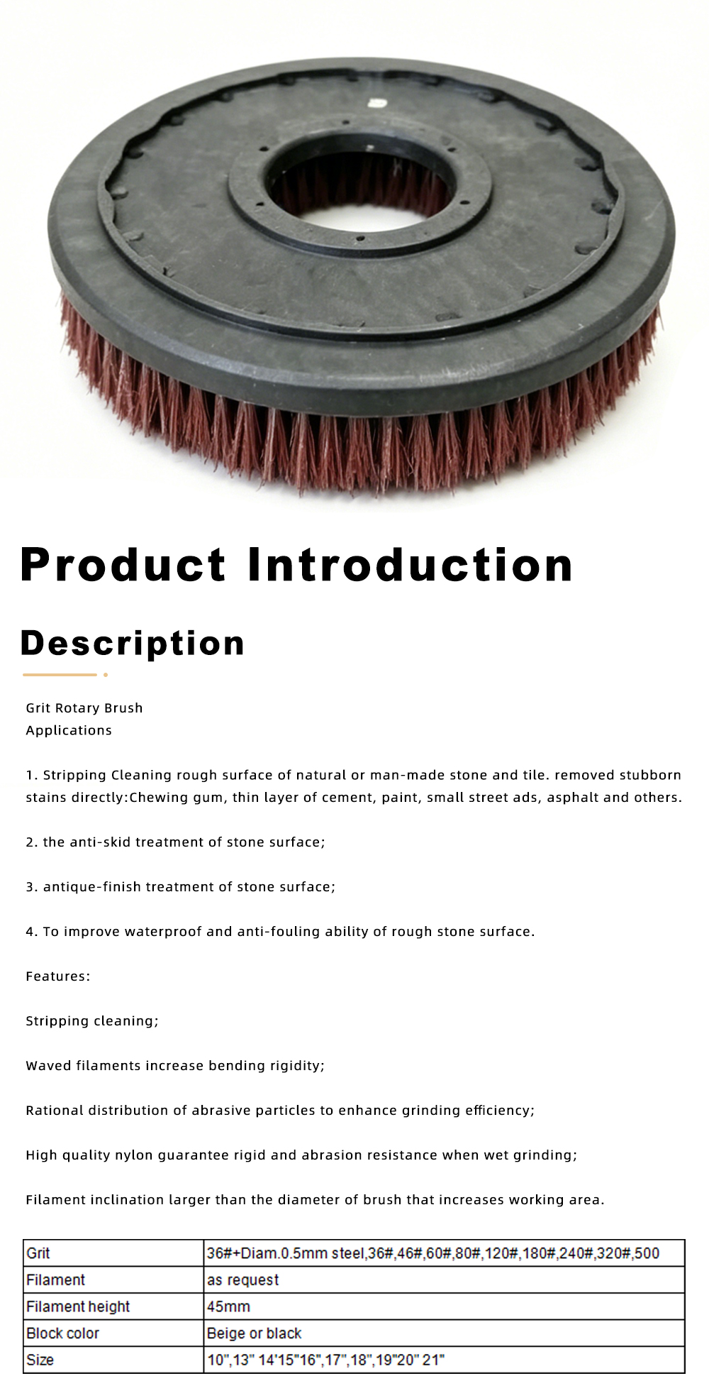 High Grit abrasive Rotary Disc Brush x