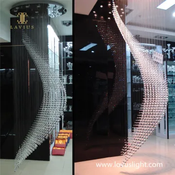 High luxury custom crystal staircase decorative chandeliers Hotel lobby custom chandeliers Villa high-rise custom modern