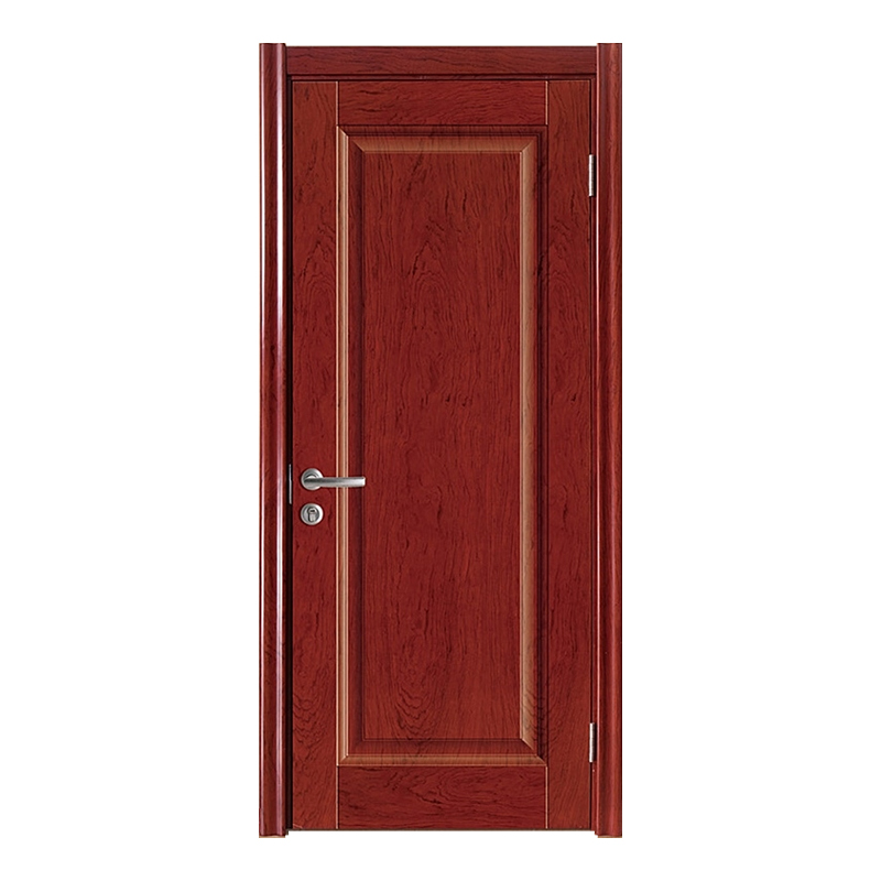 Red and White Veneer Moulded Wooden Door