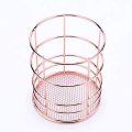 Modern Metal Storage Basket Rose Gold Storage Basket Makeup Organizers Box Manufactory