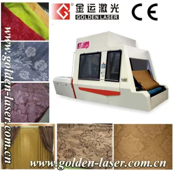 Garment Fabric Home Textile Laser Engraving & Punching Machine with 300W CO2 RF Metal Tube