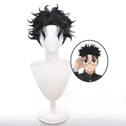 Men's 30cm Short Black Ken Takakura Cosplay Wigs - Dan Da Dan Wholesale